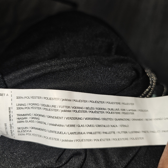 Mango Womens Sequin Romper SZ S Beaded Black Semi Sheer - Picture 14 of 14